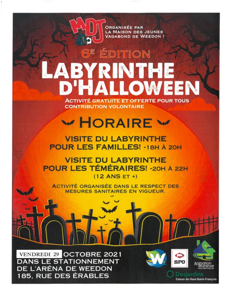 Labyrinthe d’Halloween – Édition 2021 – 29 octobre