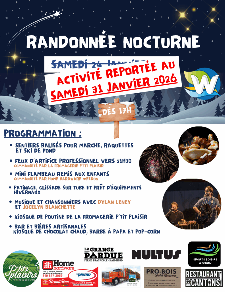 RANDONNÉE NOCTURNE – SAMEDI 31 JANVIER 2026