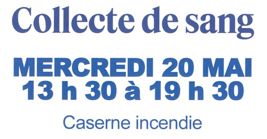 Collecte de sang – mercredi 20 mai 2026